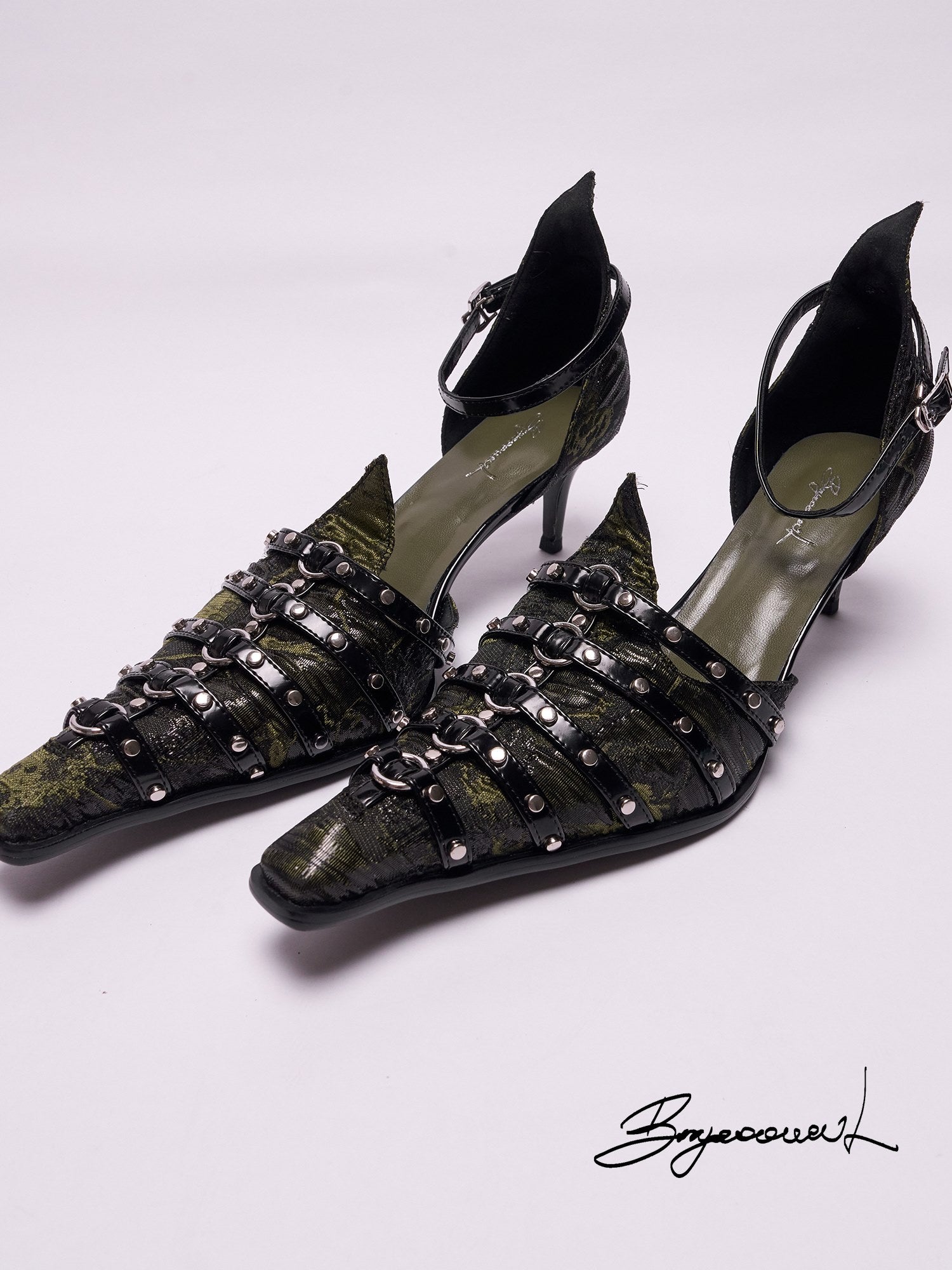 Moss Swamp Pointed-toe High Heels