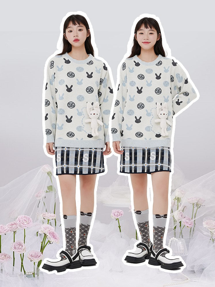 Rabbit Print Sweater