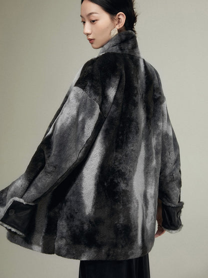 Eco-friendly Fur Mid-length Lamb Wool Coat