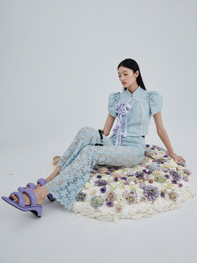 Two-color Lace New Chinese Top - MILDRATE – ARCANA ARCHIVE