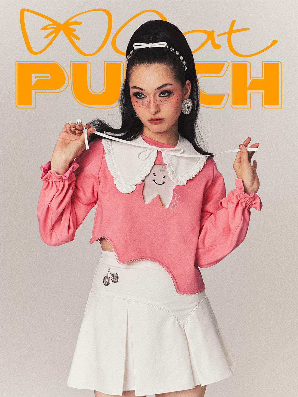 NICHI POPTEETH asymmmtry Collar &amp; Cutsew