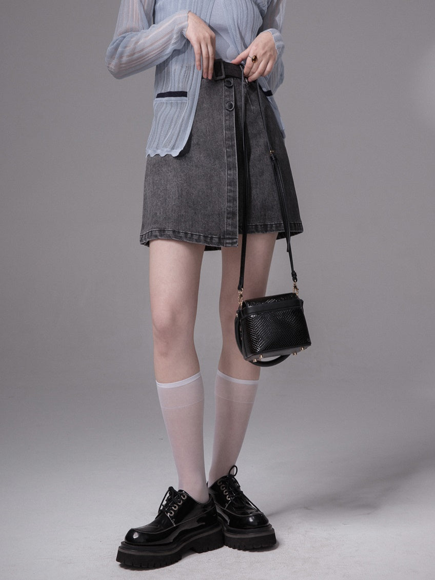 Asymmetrical Denim Skirt