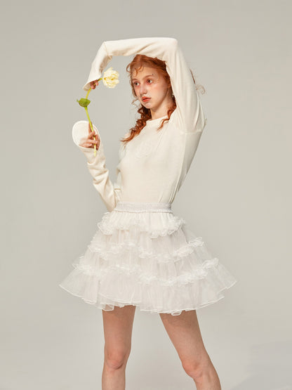 Tulle Ciffon Tiered Short Fluffy Skirt