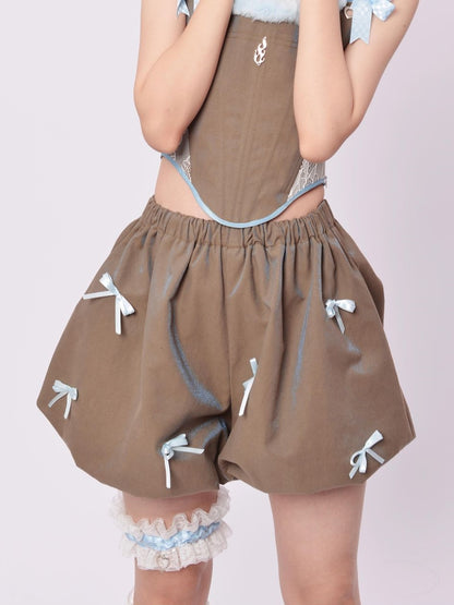 Balloon Ribbon Short Cute Pants