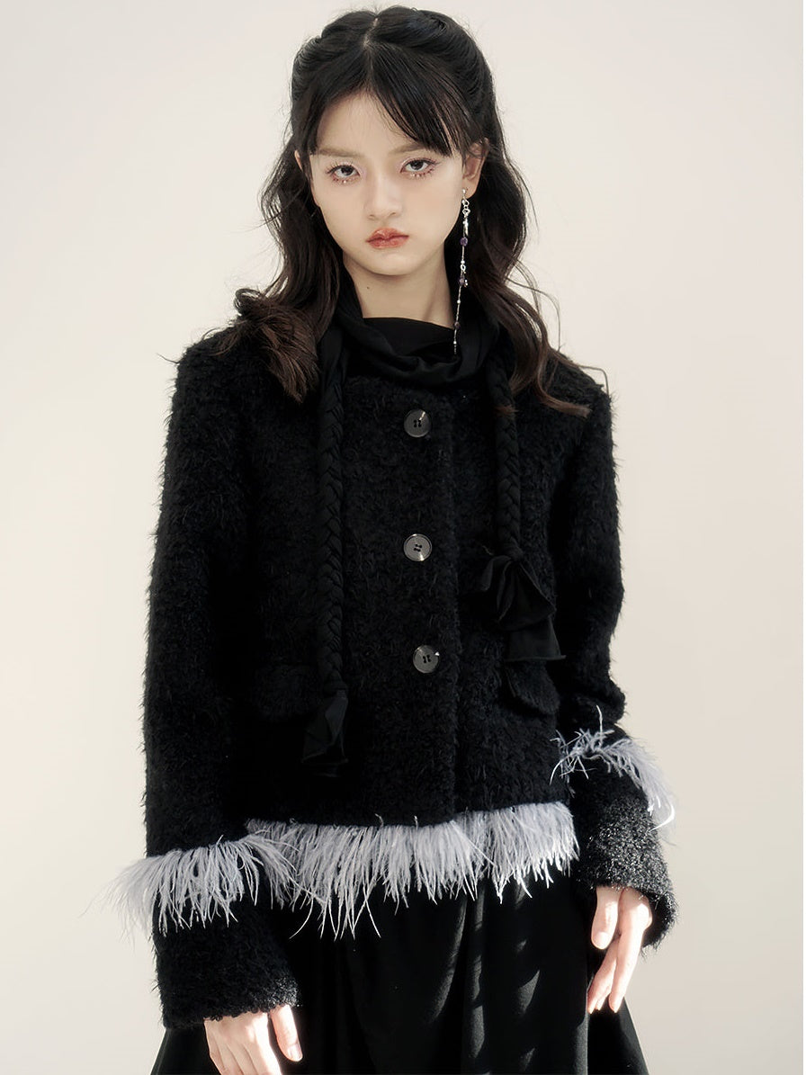 Small Fragrant Feather Short Coat