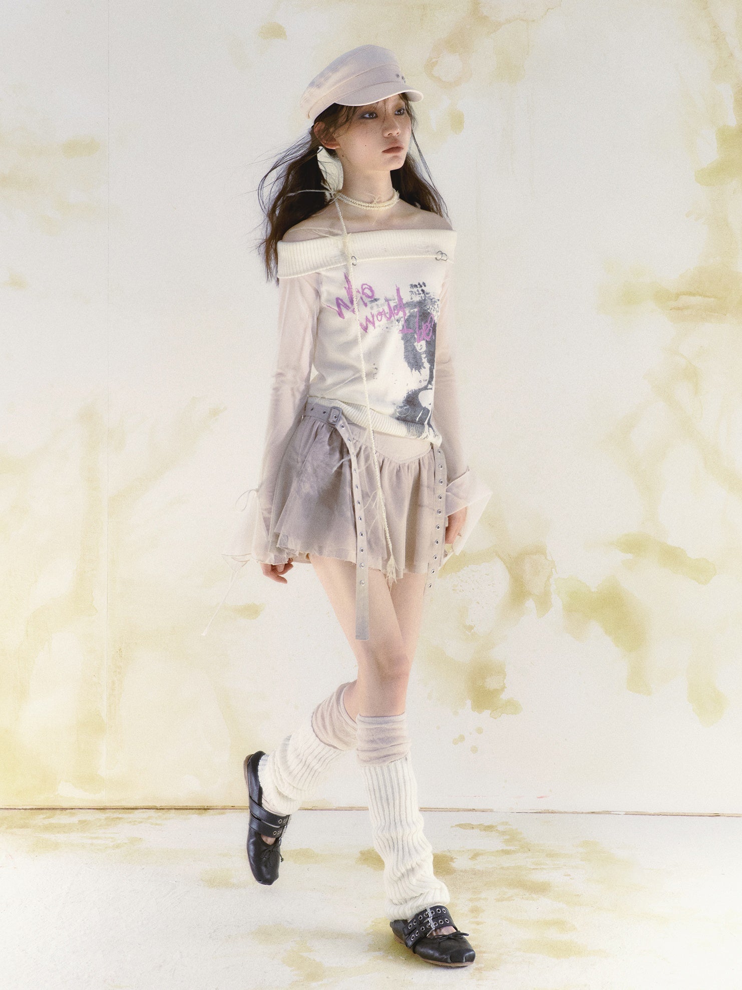 Butterfly Graffiti Mesh Skirt