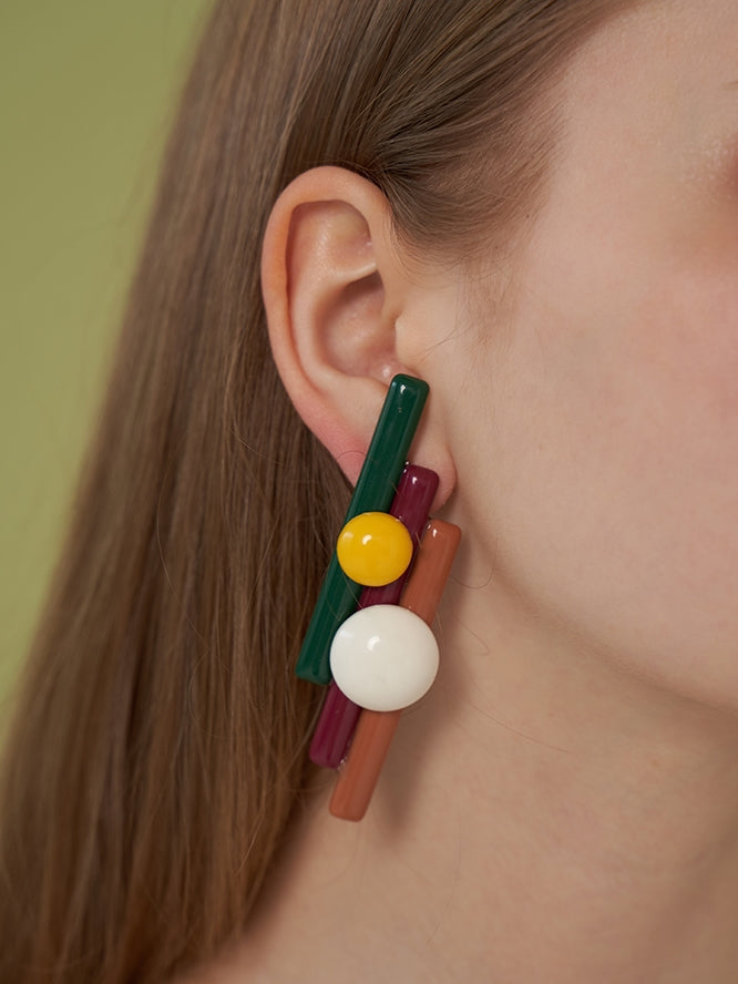 Pan Flute Contrast Color Earrings