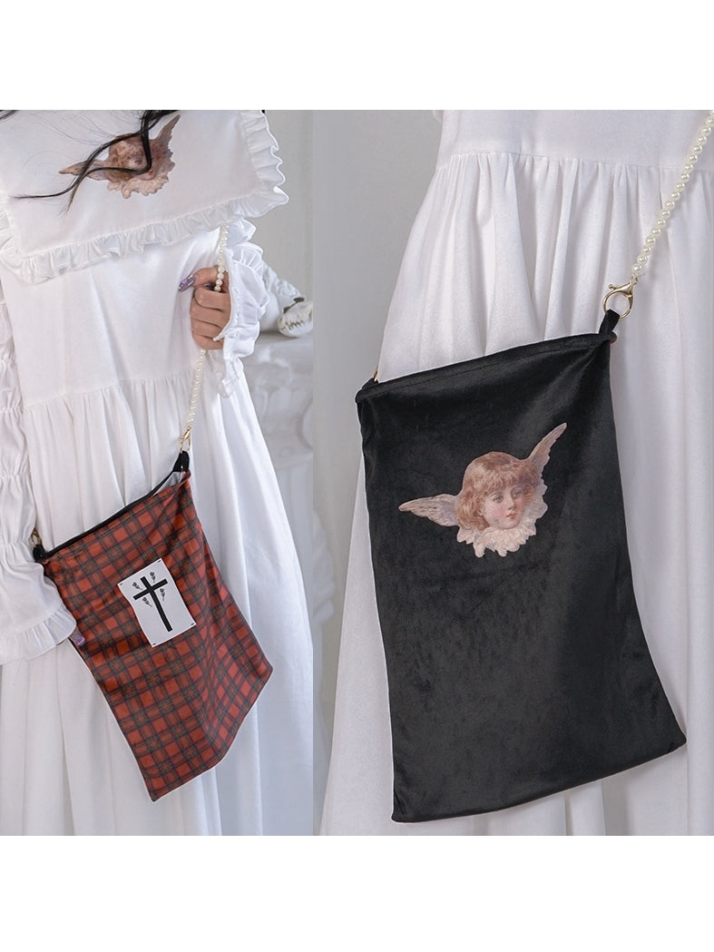 Animal Plaid Cross Lace Gothic Shoulder-bag