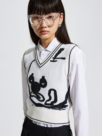 UNIQUE NICHI CONSPICUOUS Monotone Knit Vest