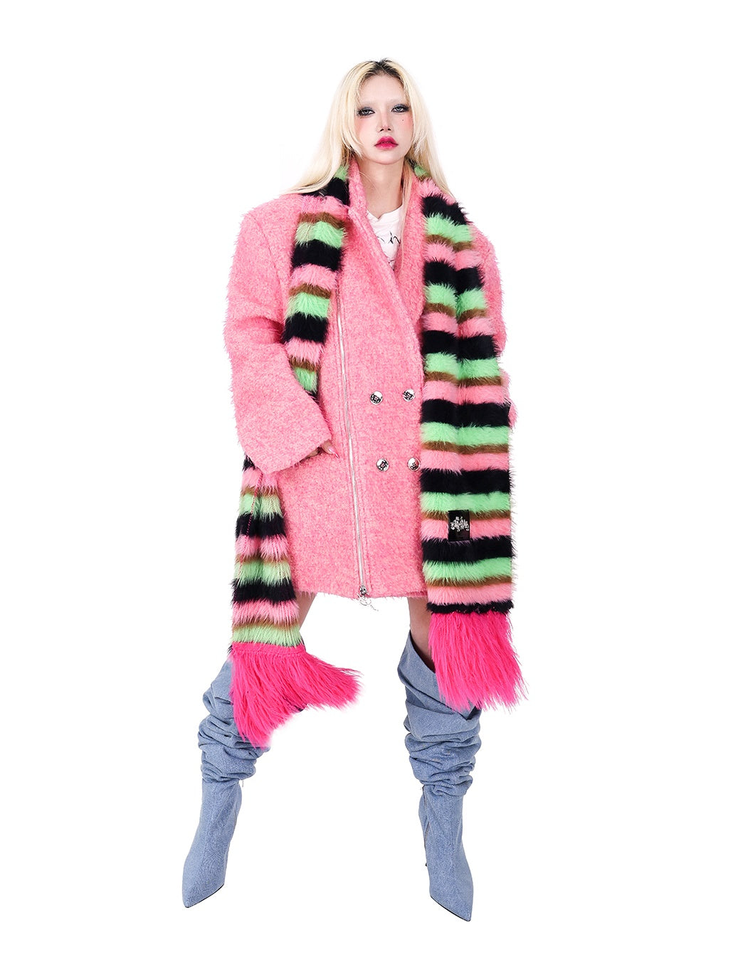 Impact Color Stripe Knitted Mufffler