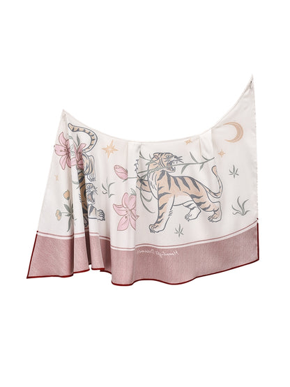 Retro Tiger Printing Scarf Suit Accessories