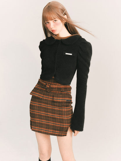 Wool Plaid Skirt