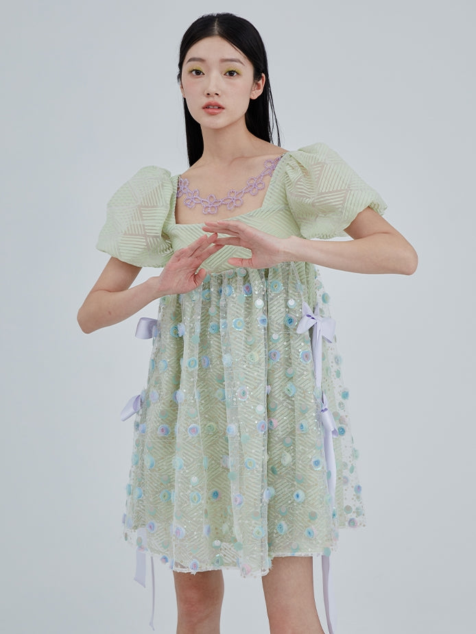 Flower Embroidery Princess Dress