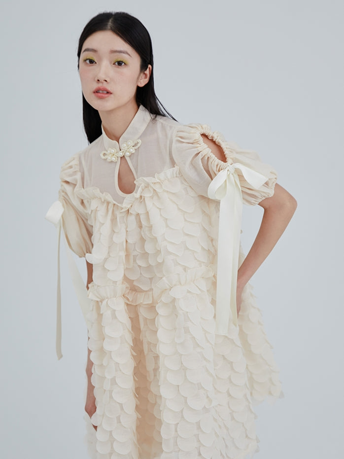 중국 스타일의 투투 드레스