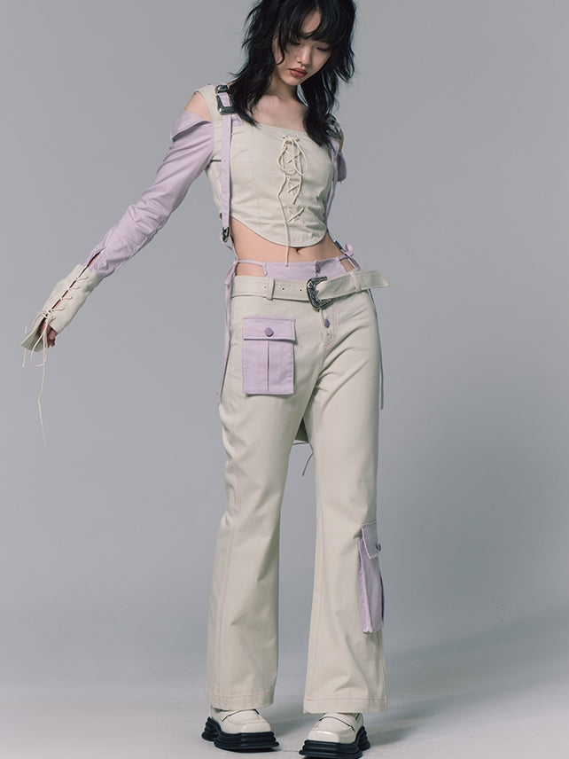 Nichi Lace-up Blouse Pants