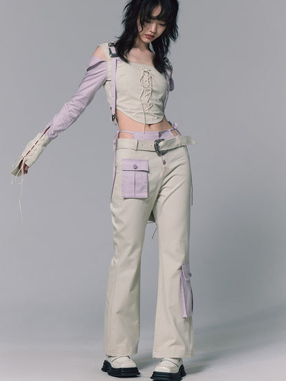 Nichi Lace-Up Blouse Pants