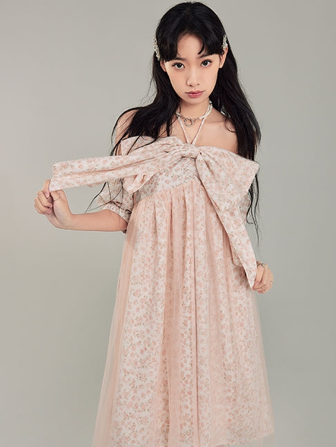 Flower And Girly Bow Tube Top Dress - DIDDI MODA – ARCANA ARCHIVE