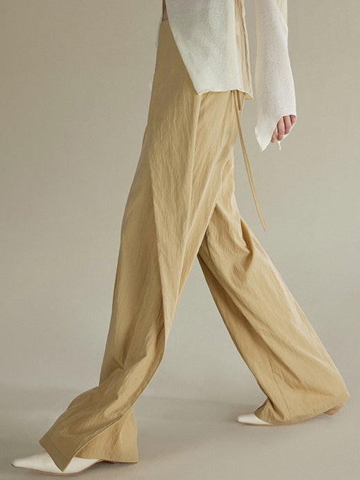 Draped Casual Wide-Leg Pants