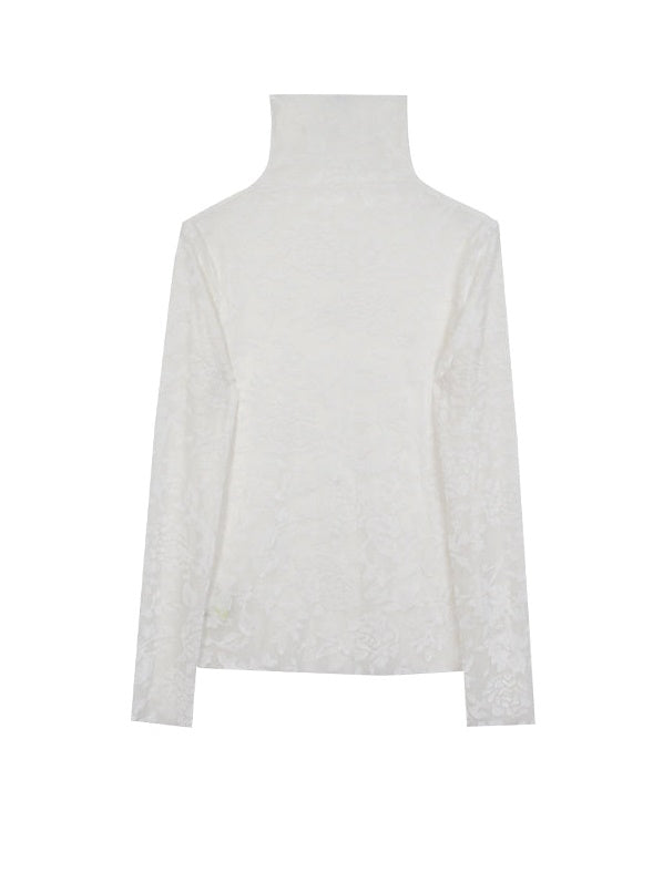 Flocking JACQUARD Elastic Bottoming Shirt