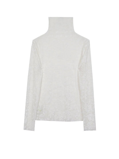 Flocking Jacquard Elastic Bottoming Shirt