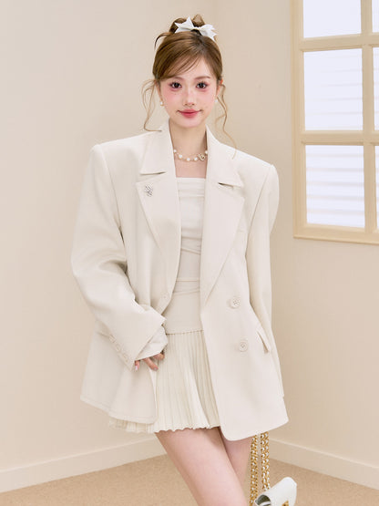 Basic Casual Shoulder Pad Jacket