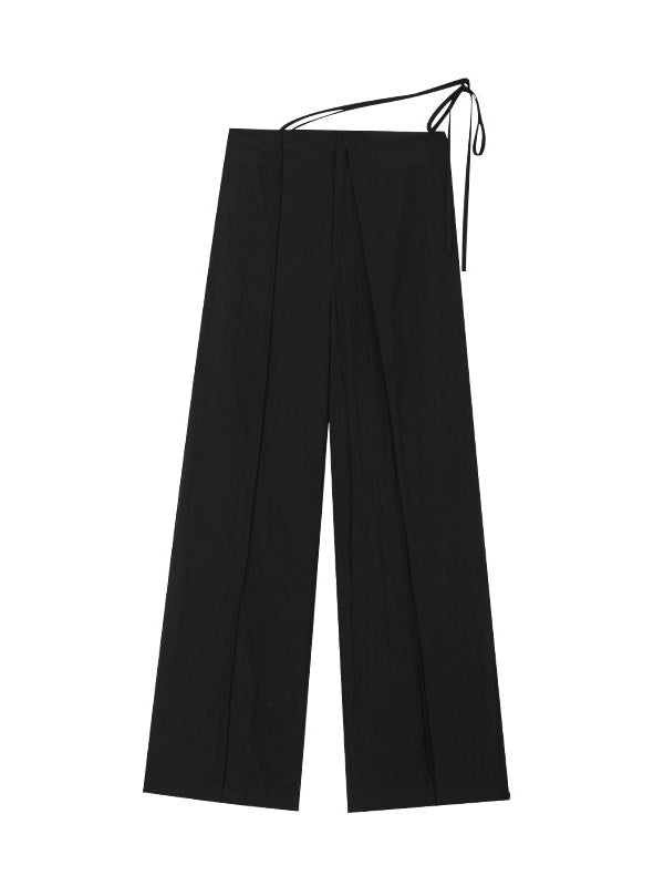 Draped Casual Wide-Leg Pants