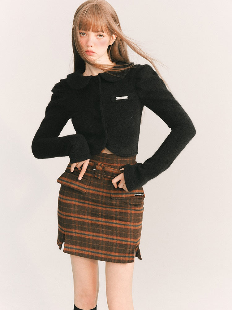 Wool Plaid Skirt