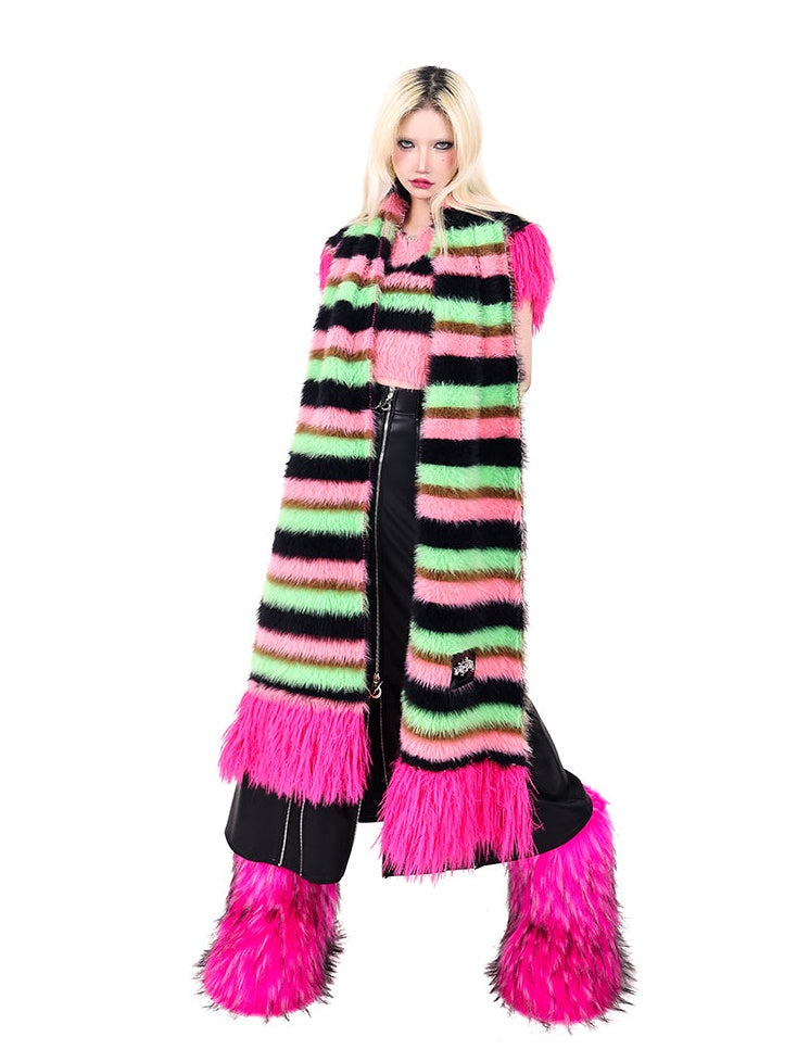 Impact Color Stripe Knitted Muffler