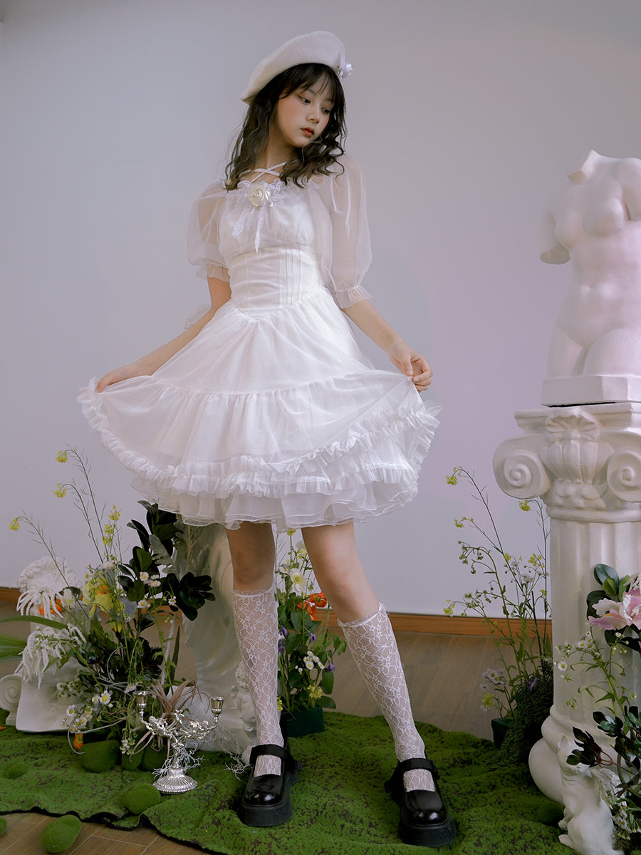 Sheer Fluffy Tull Gothic Lolita One-piece