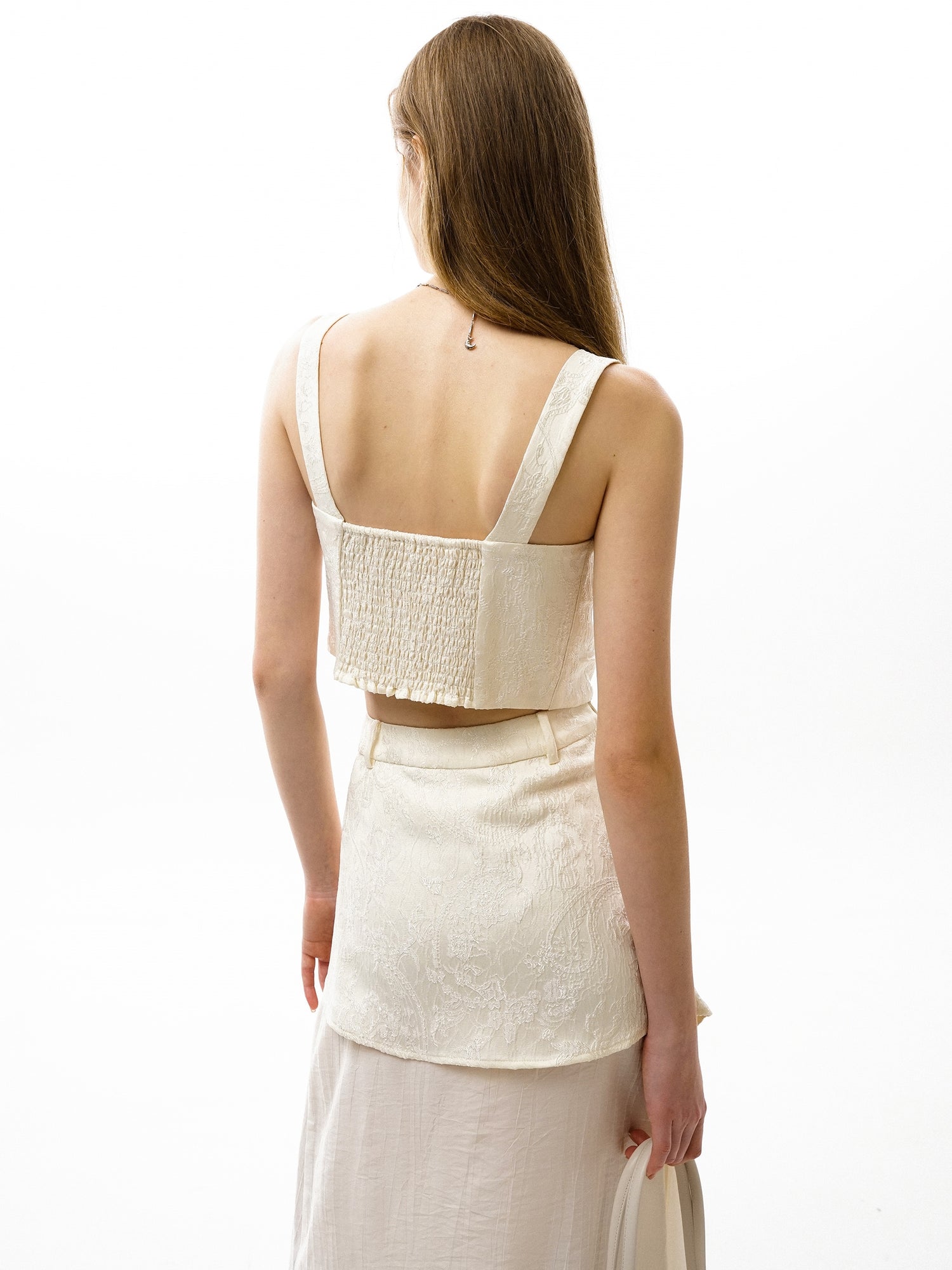 Moon Buckle Camisole &amp; Stitching Skirt