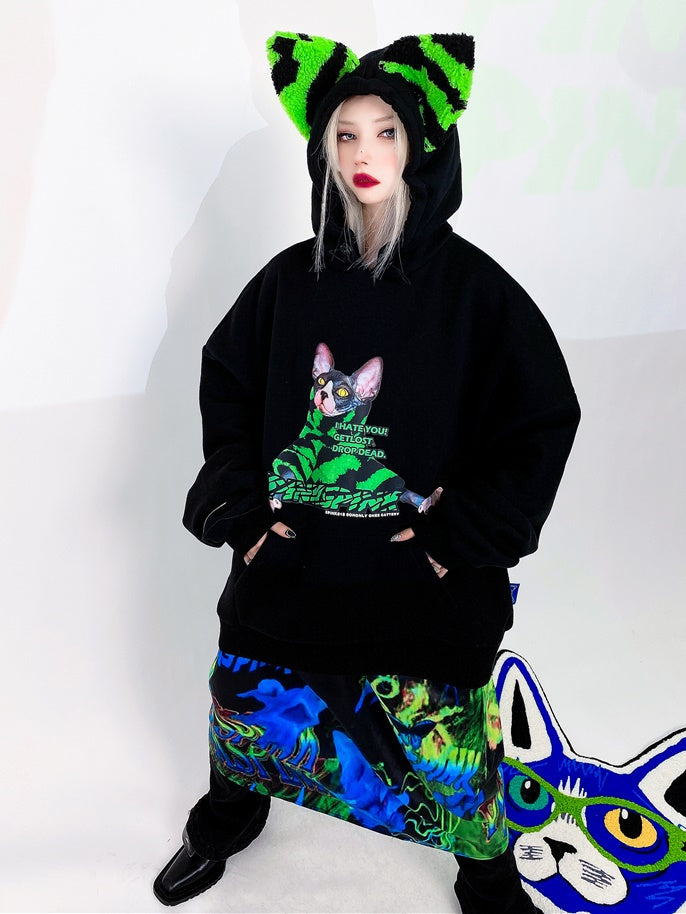 Billie eilish cat ear hoodie sale