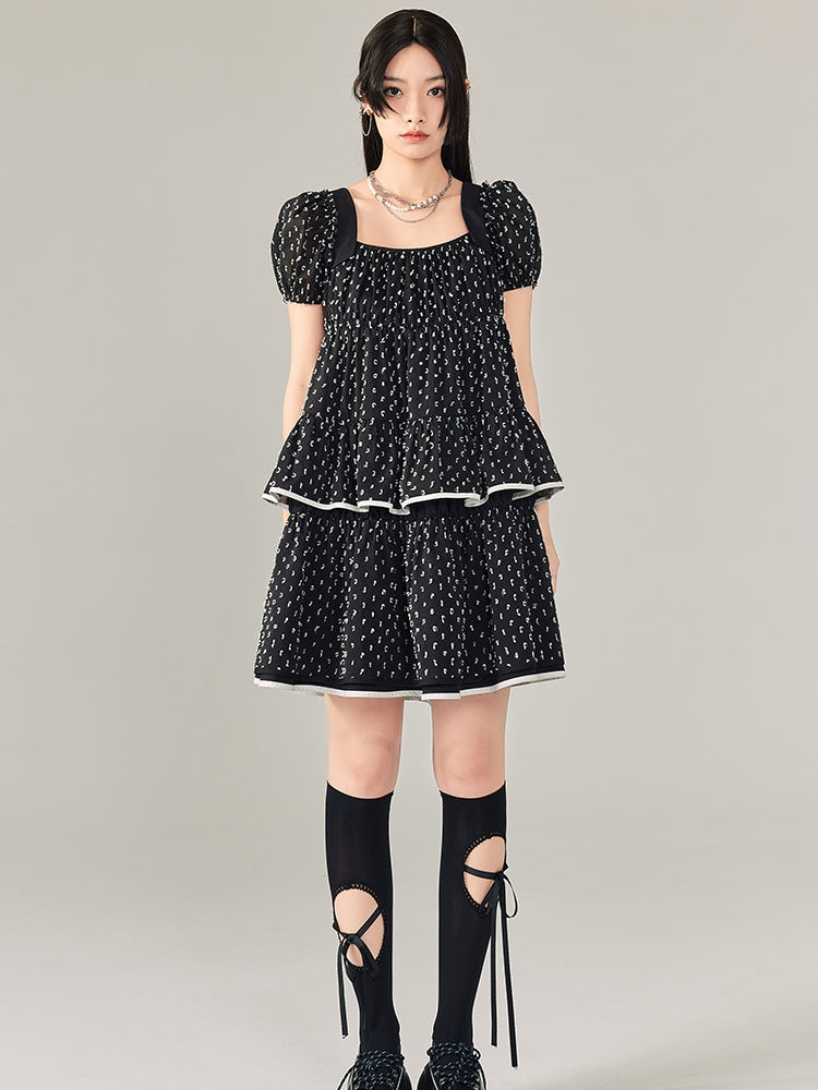 Puff Sleepes Polka Dot Short Dress