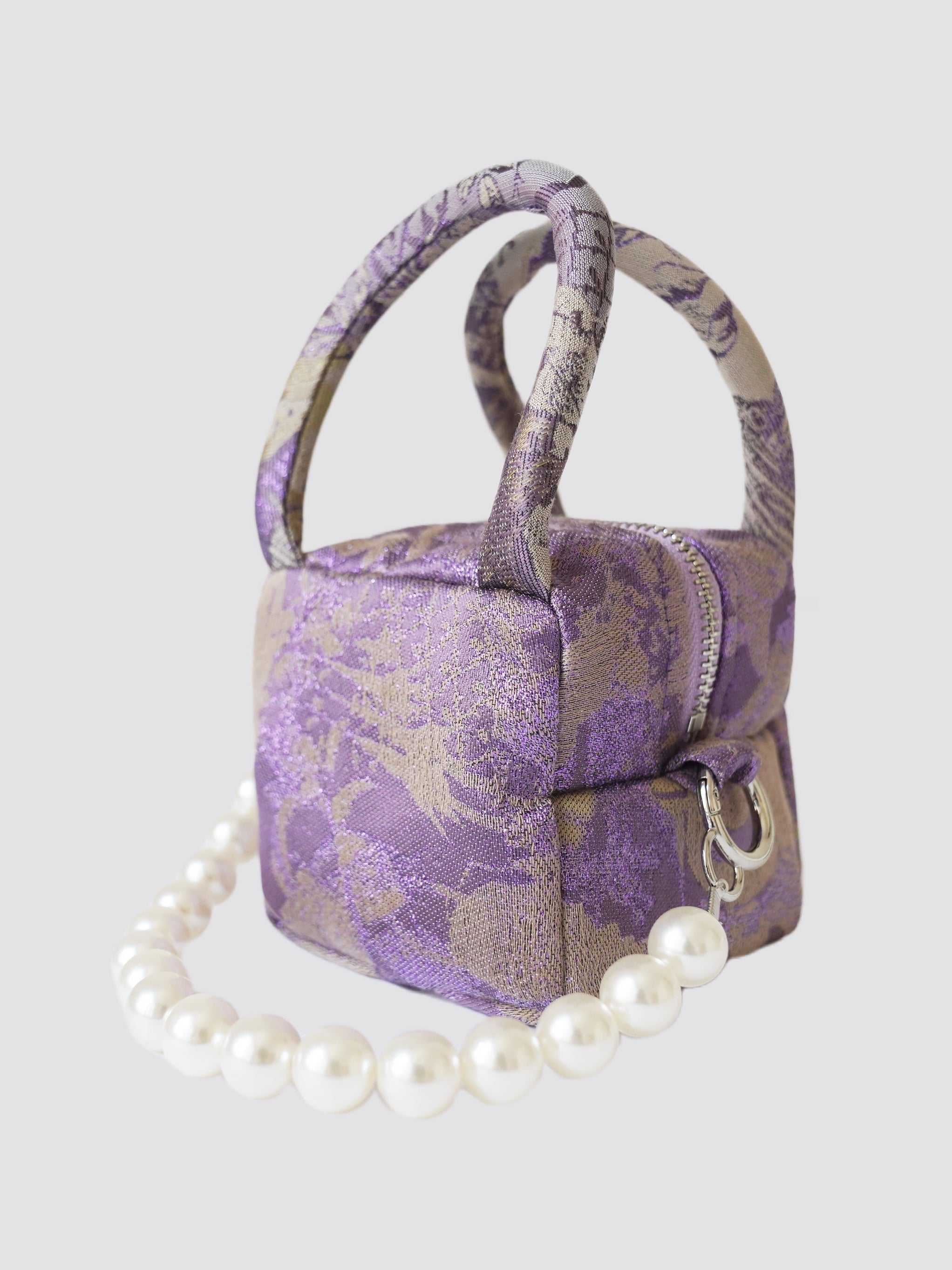 New Chinese Style Jacquard Pearl Chain Square Bag