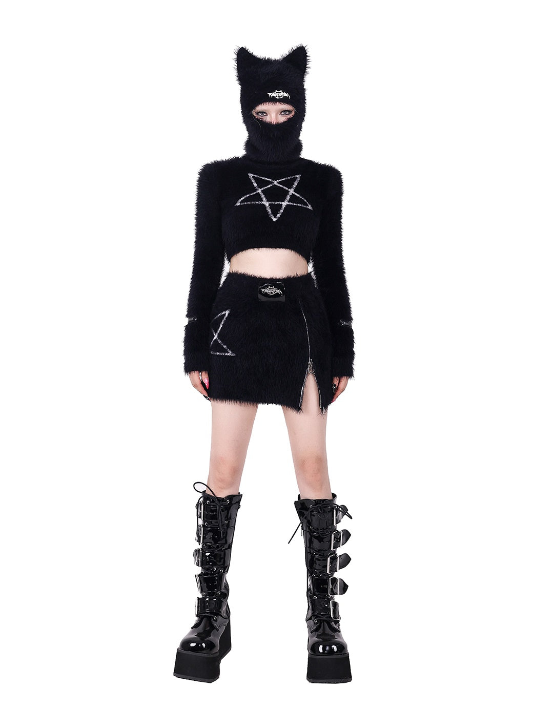 Pentagram Slim Short Knitted &amp; Skirt