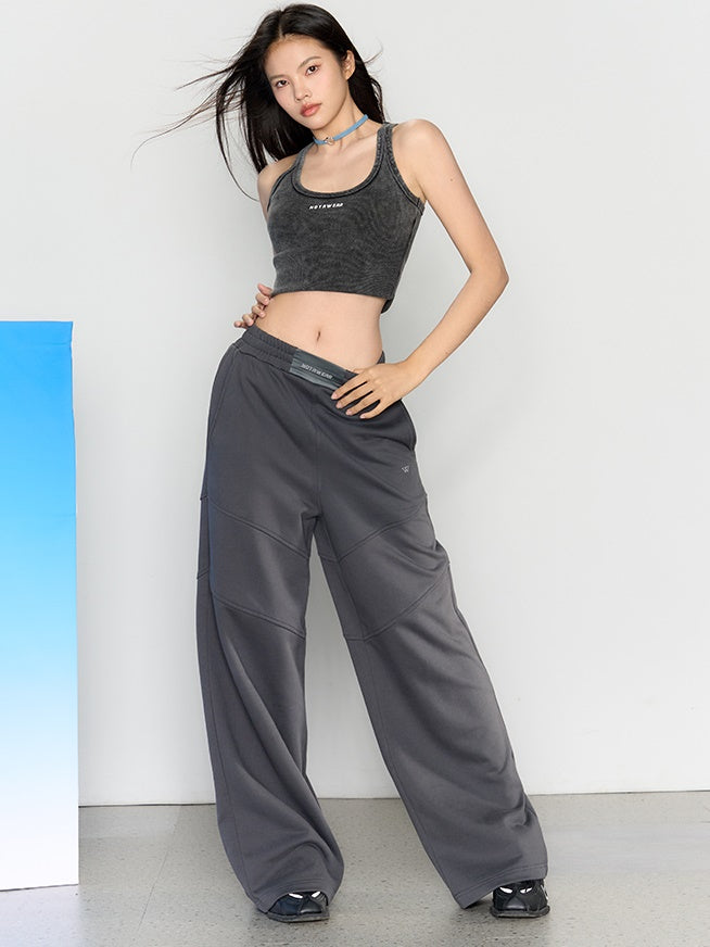 Non-Shrinking High-Waisted Sports Wide-Leg Pants