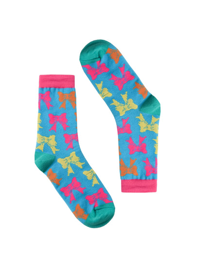 Bow Pattern Jacquard Socks