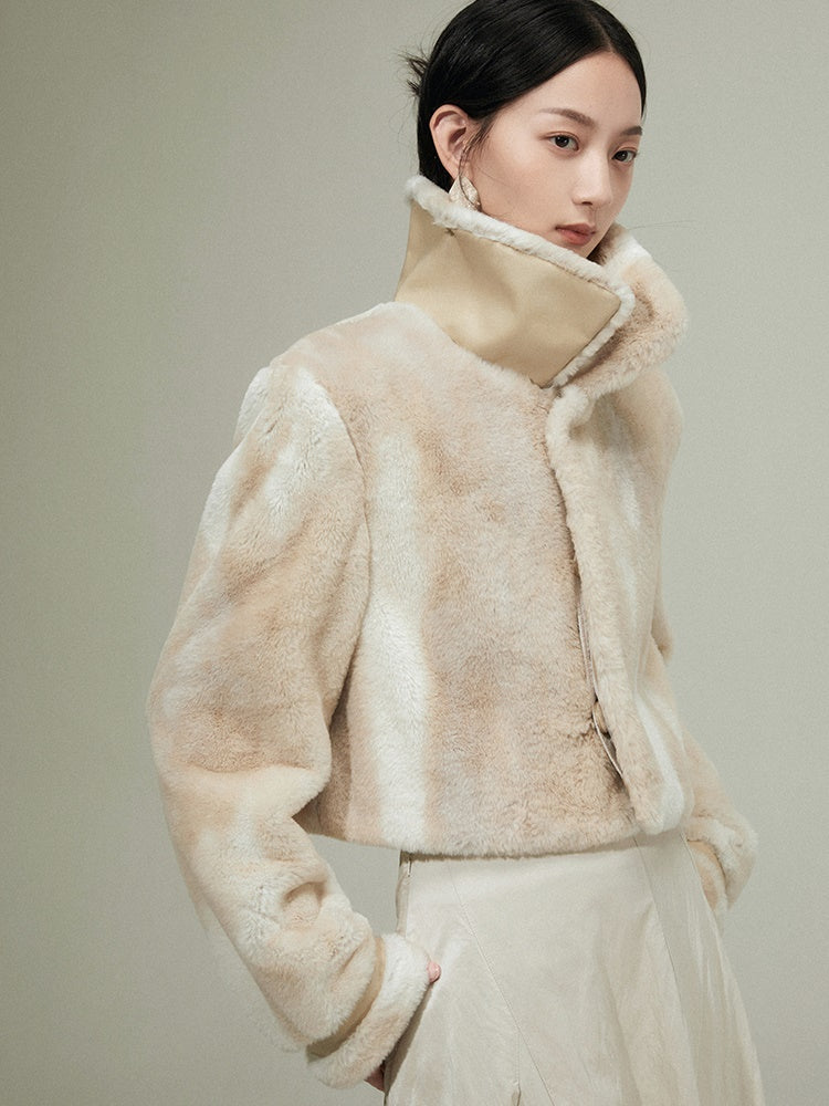 Eco-friendly Fur Short Lamb Wool Coat