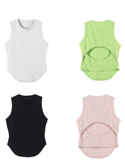 Back Hollow Basic Vest Top