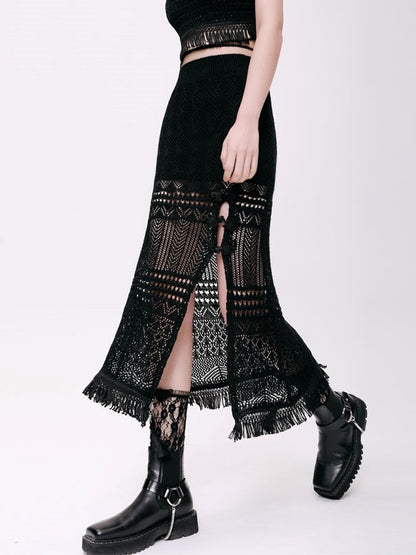 Crochet Fringed Skirt