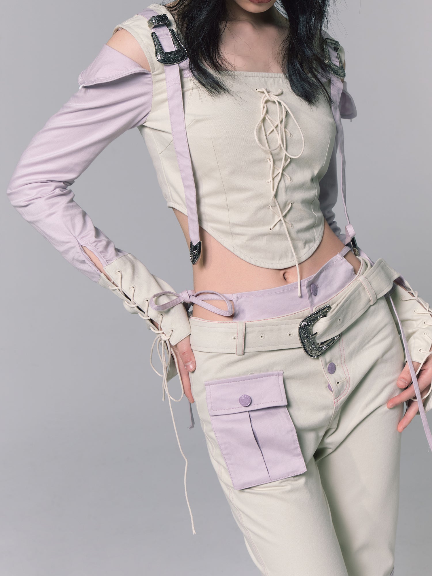 Nichi Lace-Up Blouse Pants