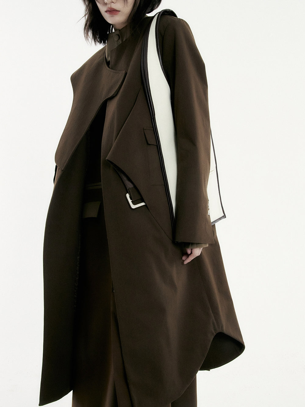 Asymmetry ROUND-CUT LONG-COAT