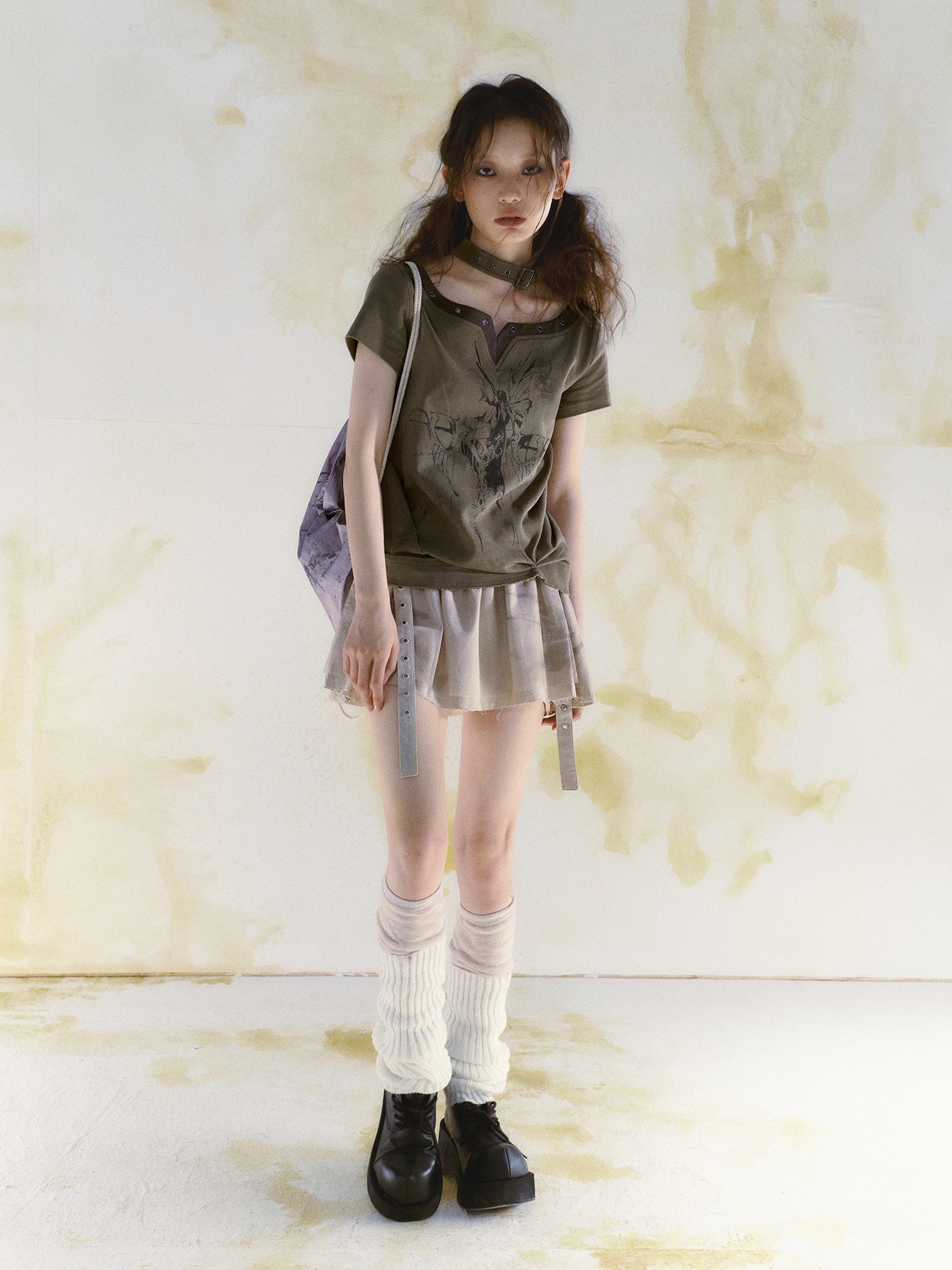 Butterfly Graffiti Mesh Skirt