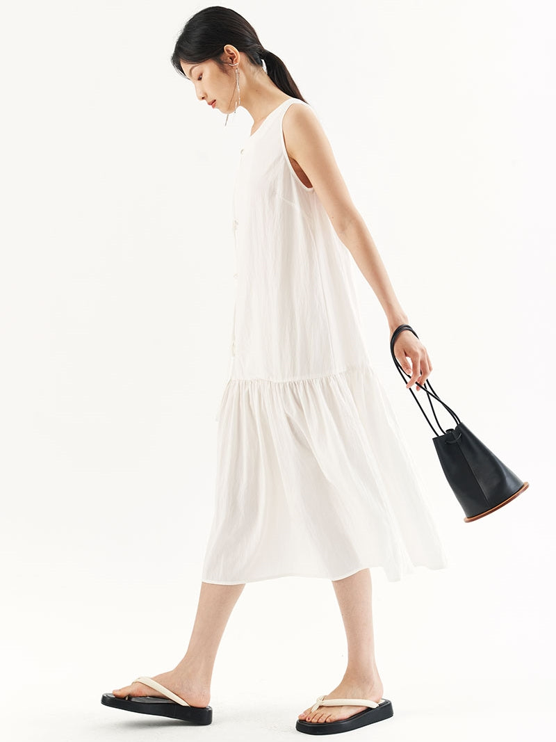 Sleeveless Commuter Long Dress