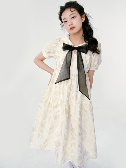 Tulip Jacquard Doll Collar Dress