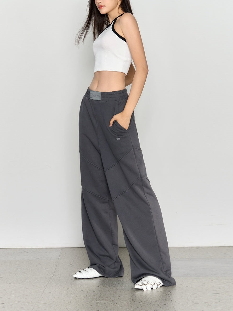 Non-Shrinking High-Waisted Sports Wide-Leg Pants