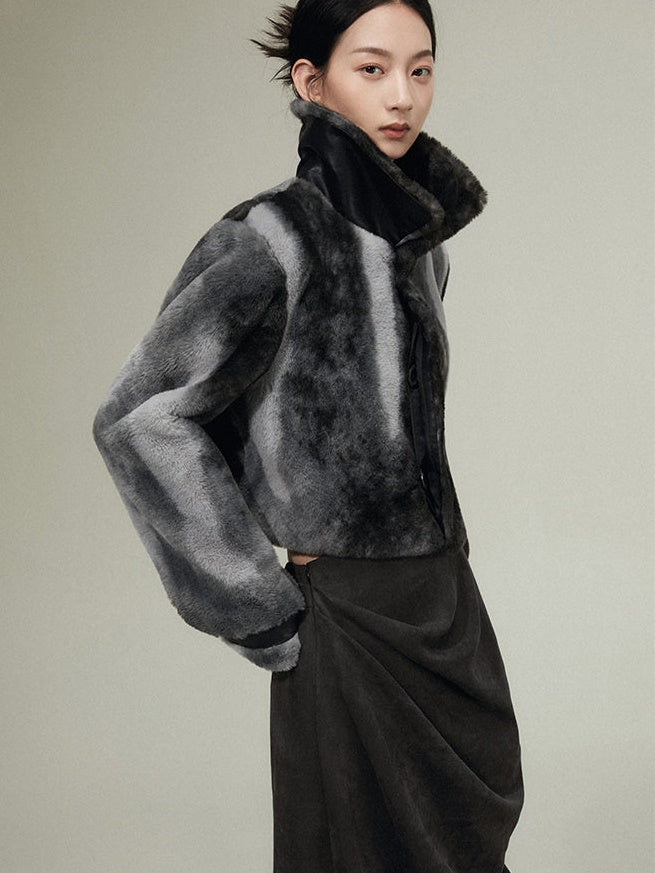 Eco-friendly Fur Short Lamb Wool Coat