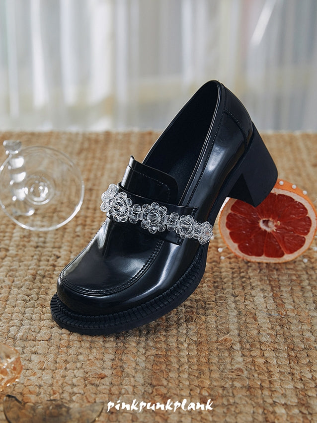 Chunky-heel Beads Girly Loafer