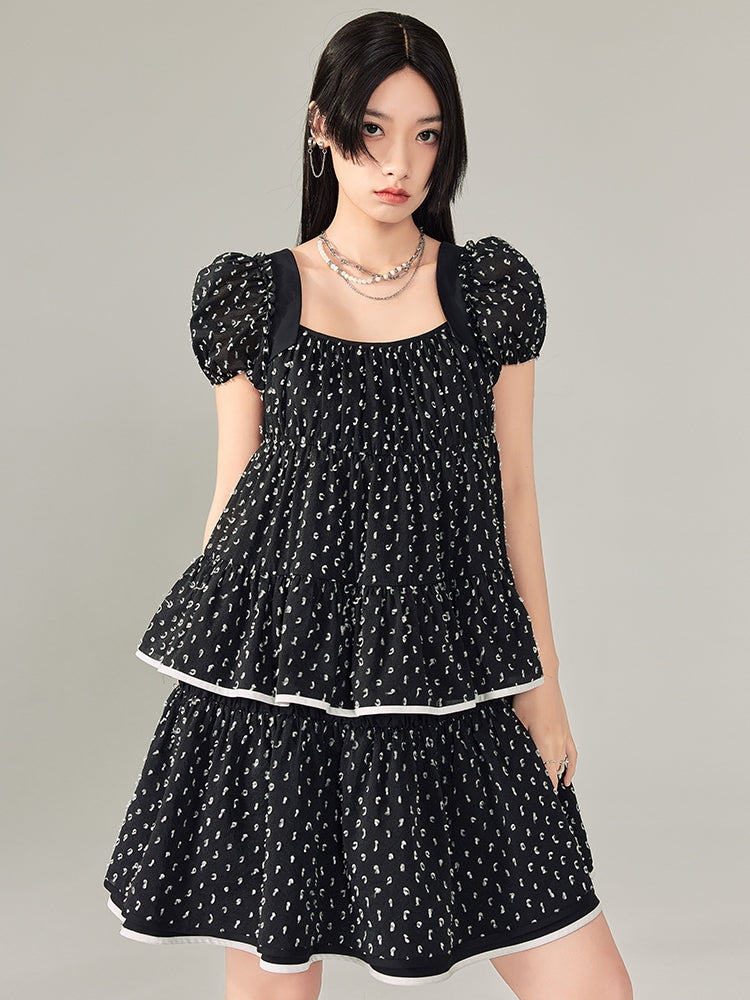 Puff Sleepes Polka Dot Short Dress