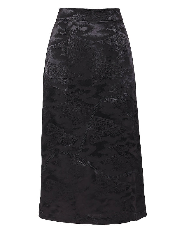 New Chinese Satin Jacquard Skirt