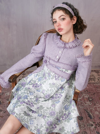 Robe de poupée violette